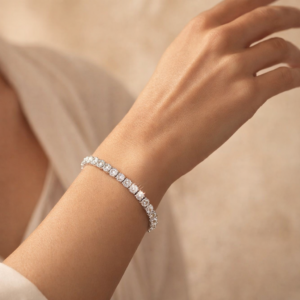 pulseira riviera em ouro branco com brilhantes