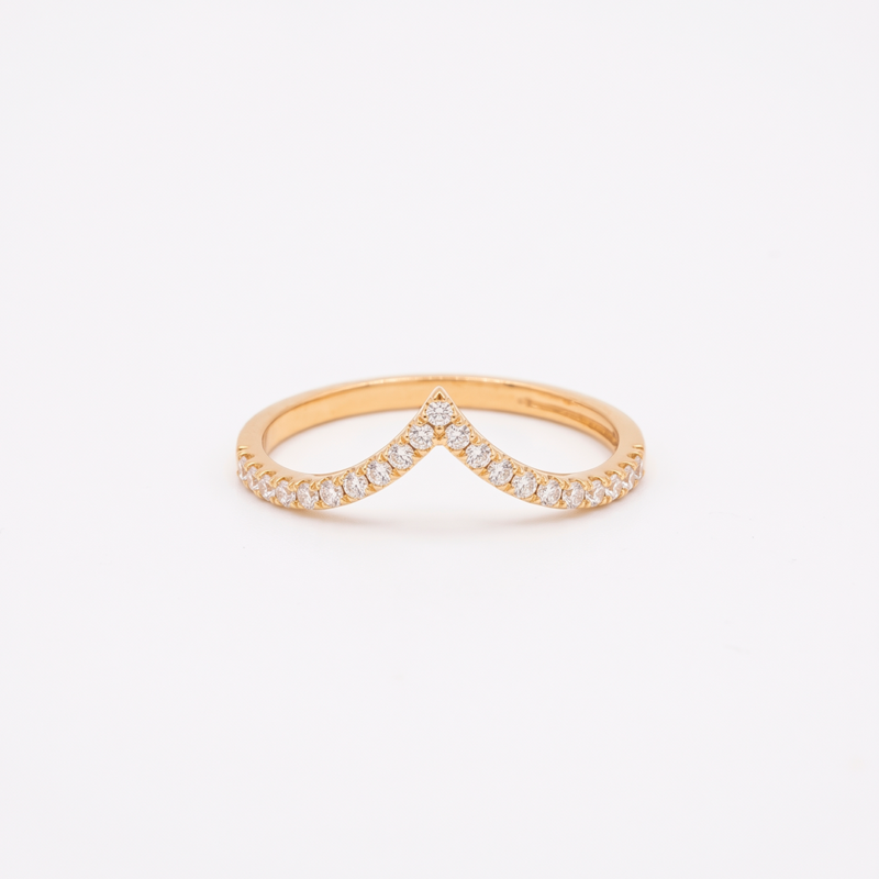 Anel Buste em Ouro Amarelo 18k com 21 Zircônias