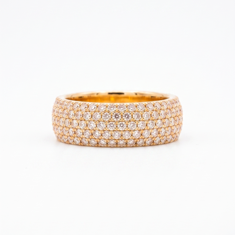 Anel Eterno em Ouro 18k com 83 Zircônias de 1,25 mm