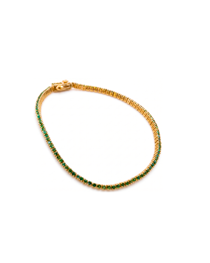 Pulseira Riviera Tsavorita em Ouro Amarelo 18k
