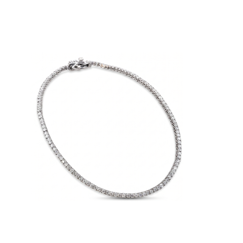 Pulseira Riviera em Ouro Branco com Brilhantes